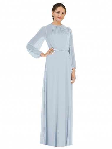 Wholesale Soft Chiffon Strapless Keyhole Back A-Line Sea Glass Formal Evening Dress UK