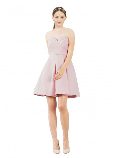 Wholesale Satin Sweetheart A-Line Pink Evening Dress UK