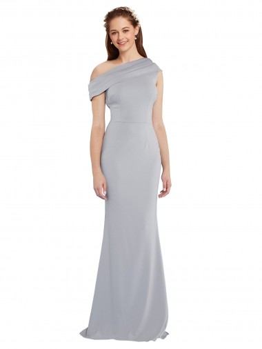Wholesale Stretch Crepe One Shoulder Mermaid Grey Evening Dress UK