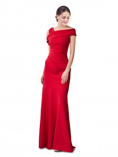 Wholesale Stretch Crepe Mermaid Red Formal Evening Dress UK