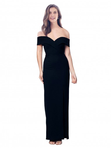 Wholesale Stretch Crepe Sweetheart Mermaid Black Evening Dress UK